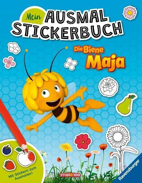 Mein Ausmalstickerbuch: Die Biene Maja