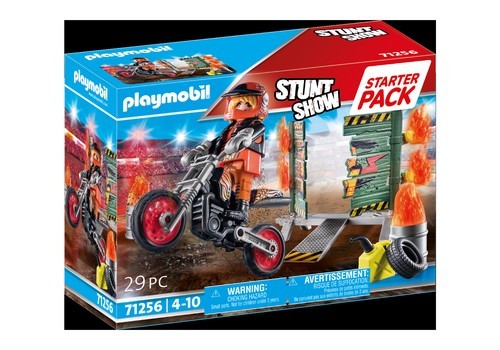 Playmobil PLAYMOBIL® Starter Pack Stuntshow Motorrad mit Feuerwand