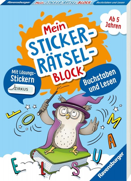 Mein Stickerrätselblock: Buchstaben und Lesen