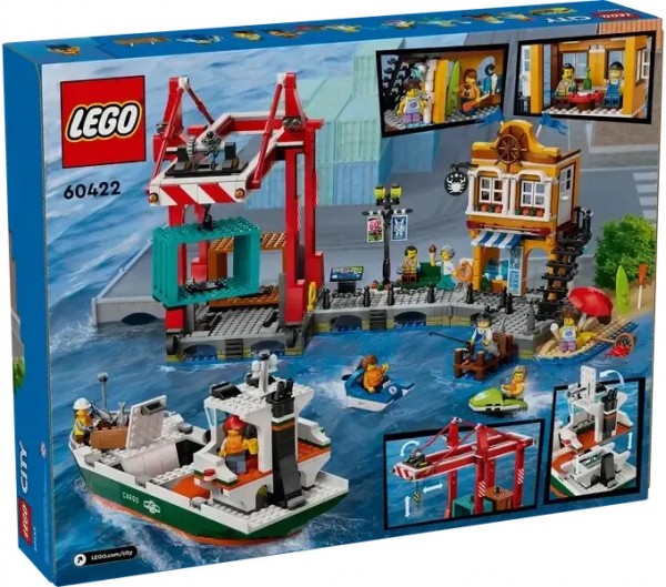 Lego ® Hafen mit Frachtschiff