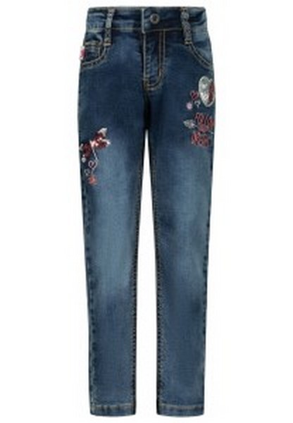 SALT AND PEPPER Girls Jeans Amazing EMB Sequin mid blue, Größe 104