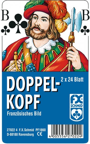 Doppelkopf, Französisches Bild, in Klarsicht-Box