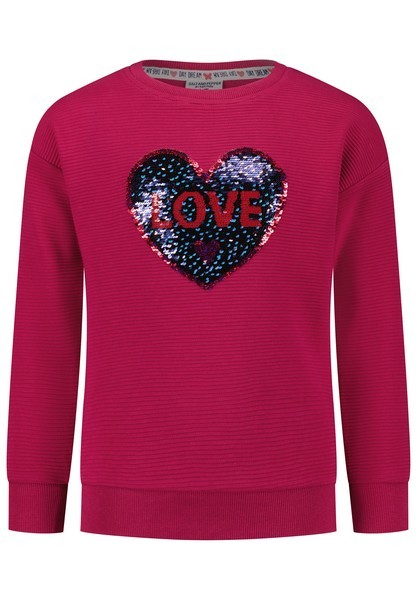 SALT AND PEPPER Girls Sweat Heart Rev. Sequins cranberry